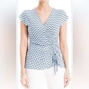 Max Studio Women's Crepe Short Sleeve Faux Wrap Top NWOT Size S and M
